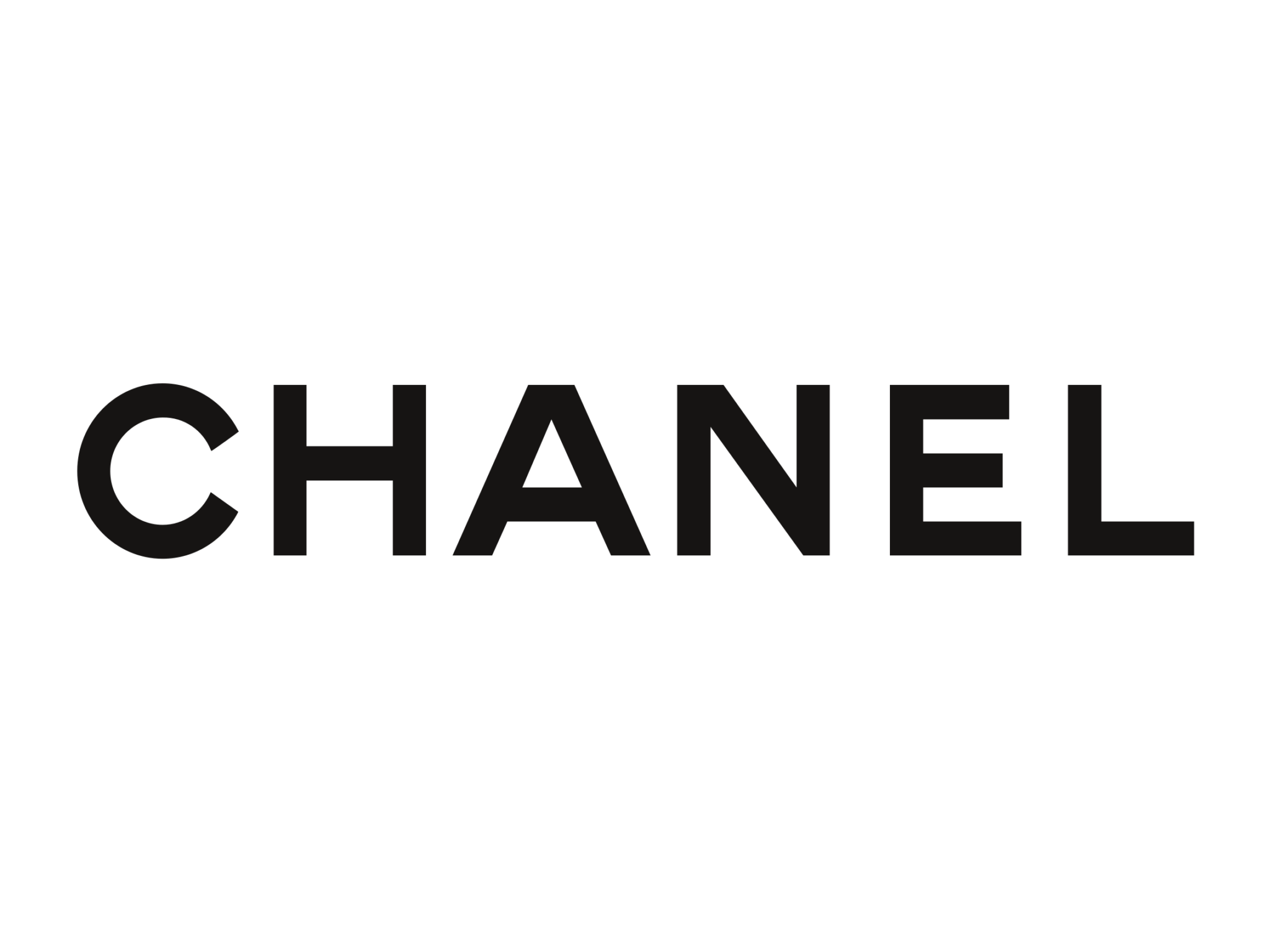 Chanel logo featuring the word "CHANEL" in bold, sleek black lettering.