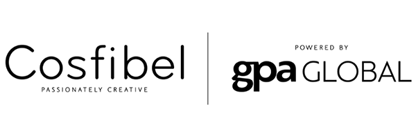 Logo for Cosfibell, stating "Passionately Creative," alongside GPA Global logo, indicating partnership.