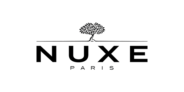 Black and white logo of "Nuxe Paris" features a stylized tree above the text.