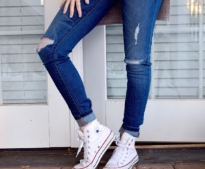 girl wearing jeans